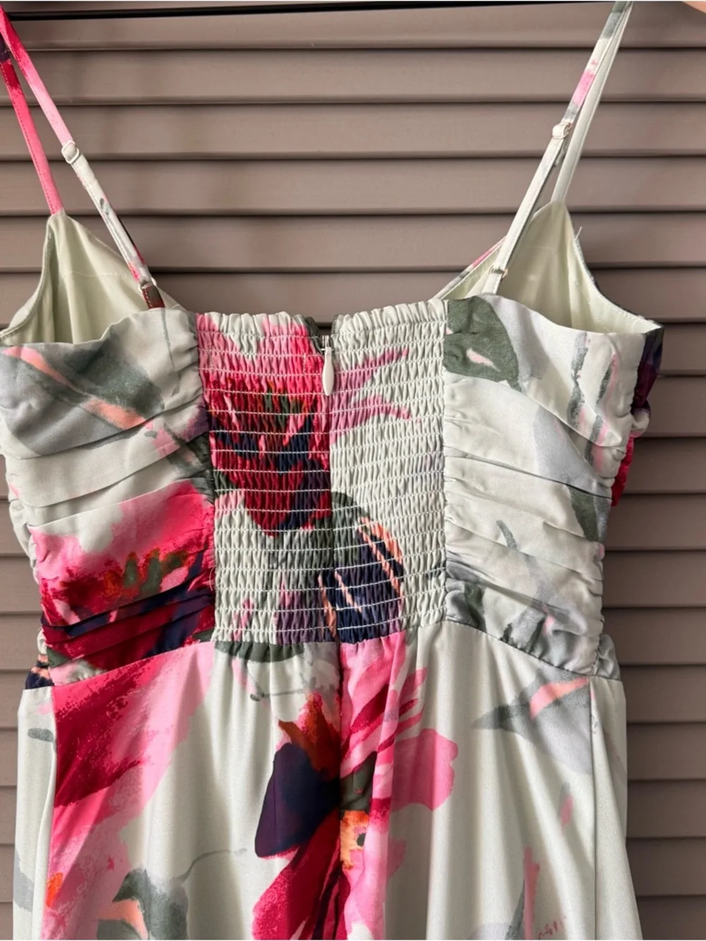 Abercrombie & Fitch Bra-Free Hardware Maxi Dress Mint Green Floral NWT